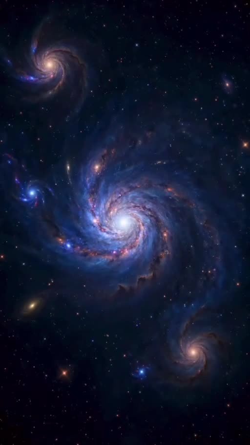 Galaksiler ve yıldızlar arasında insan bedenindeki maddenin kozmik kökenini anlatan görsel